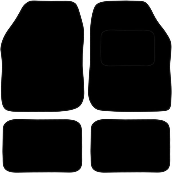 Carsio Universal Car or Van Floor Mats 4PC Set Non Slip Carpet with Black Edging