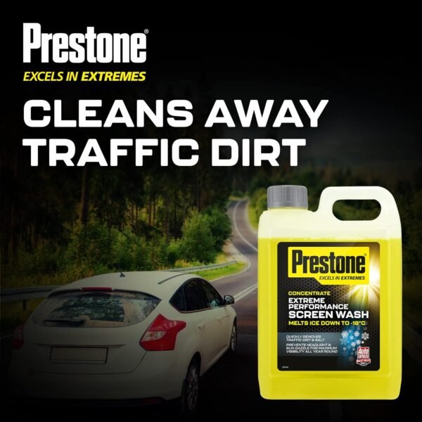 Prestone Screenwash Concentrate 2.5L, Screen Wash For Cars - Winter, High Performance Cleaning With Streak Free Formula, Extreme Performance Super...